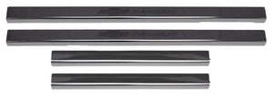 4pcs Black Platinum Door Sills 19-25 Chevy Silverado 1500 2500 3500 HD