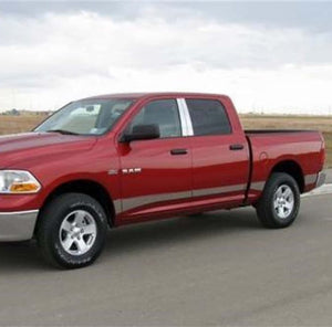 12pcs Stainless Steel Rocker Panels 19-24 Dodge Ram 1500