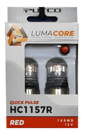 Pair LumaCore 1157 Red x3 Strobe w/ Bright Stop Universal