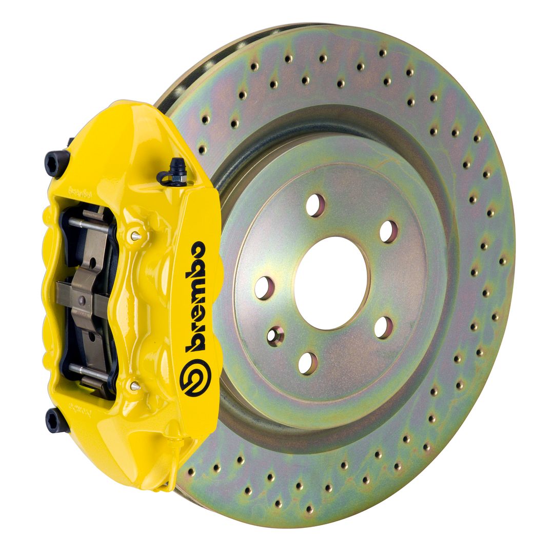 Brembo REAR GT Big Brake BBK 4piston Yellow 365x28 Drill Disc Camaro V6 10-14