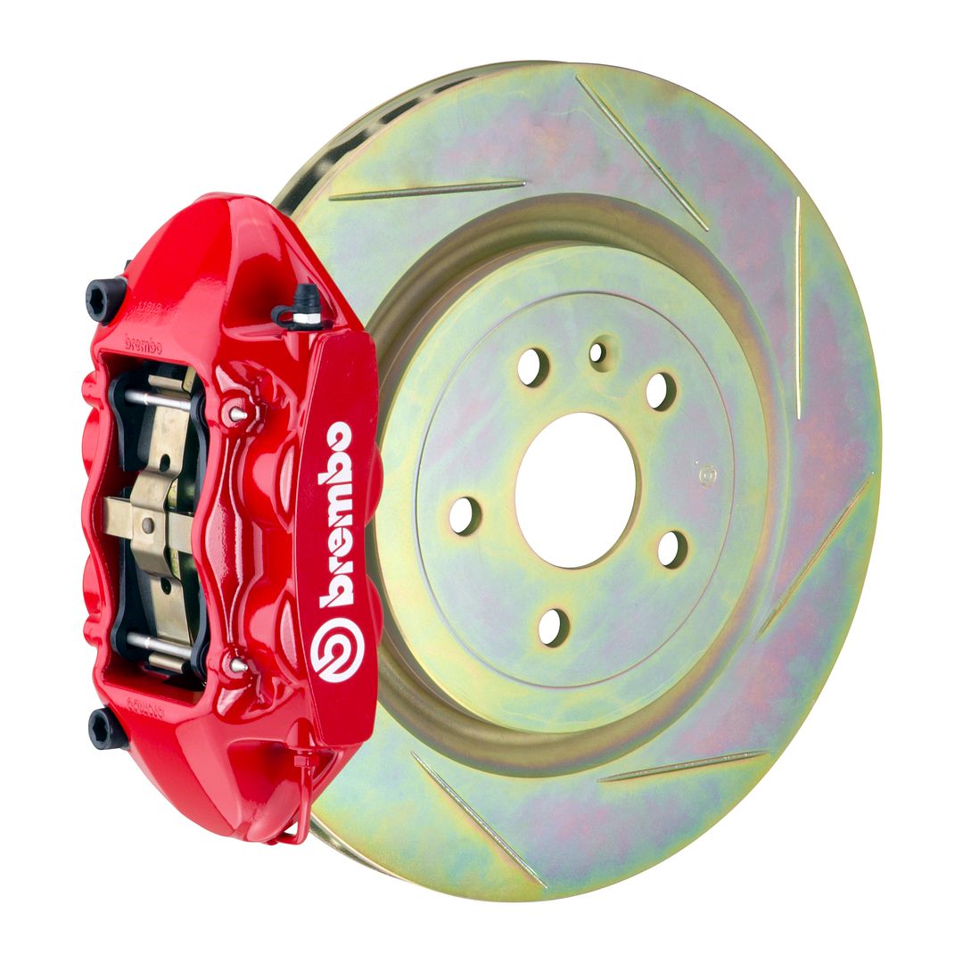 Brembo REAR GT Big Brake BBK 4piston Red 365x28 Slot Disc Camaro V6 10-14