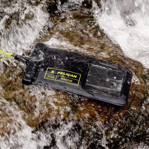 Pelican Marine Waterproof Floating Pouch XL (Black/ Hi Vis Yellow) - Phone Pouch
