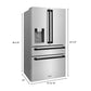 ZLINE Autograph Edition 30 in. Kitchen Package with Stainless Steel Dual Fuel Range, Range Hood, Dishwasher, and Refrigerator with External Water Dispenser with Matte Black Accents (4AKPR-RARHDWM30-MB)