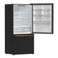 FORNO Espresso Milano 31" 17.2 cu. ft. Refrigerator and Bottom Freezer in Black with Antique Brass Handles, FFFFD1785-31BLK