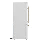 FORNO Espresso Milano 31" 17.2 cu. ft. Refrigerator and Bottom Freezer with Ice Maker in White and Antique Brass Handles