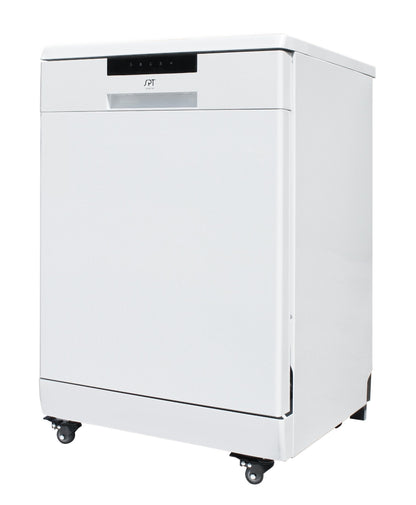 SPT - SD-6513W: Energy Star 24″ Portable Stainless Steel Dishwasher – White