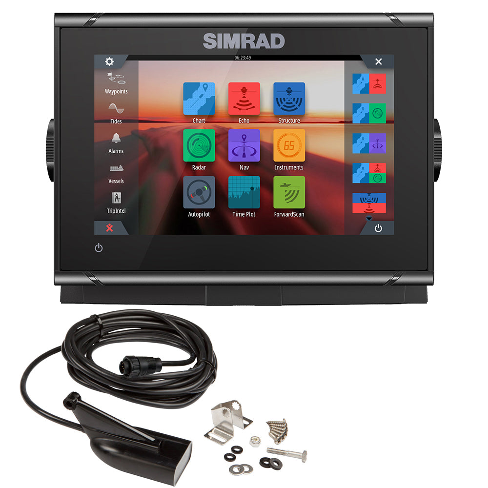 Simrad GO7 XSR Chartplotter/Fishfinder, with HDI Transom Mount Transducer - C-MAP Discover Chart
