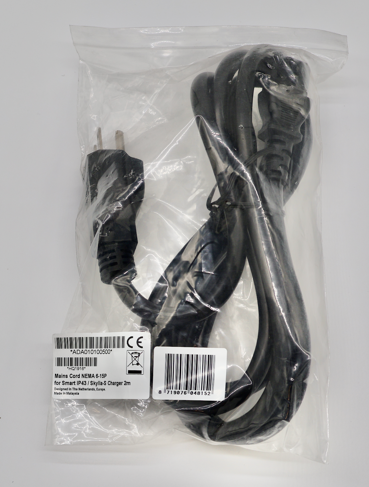 Phoenix Smart IP43 Charger Mains Cord NEMA 6-15P