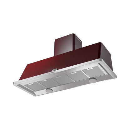 ILVE Majestic II 60-Inch 850 CFM Wall Mount Range Hood in Burgundy (UAM150BU)