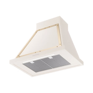 ILVE Nostalgie II 30-Inch 600 CFM Wall Mounted Range Hood in Antique White with Brass Trim (UANB30AWG)