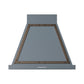 ILVE Nostalgie II 30-Inch 600 CFM Wall Mounted Ranged Hood in Blue Grey with Bronze Trim (UANB30BGB)
