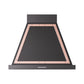 ILVE Nostalgie II 30-Inch 600 CFM Wall Mounted Range Hood in Glossy Black with Copper Trim (UANB30BKP)
