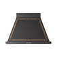 ILVE Nostalgie II 36-Inch 600 CFM Wall Mounted Range Hood in Glossy Black with Bronze Trim (UANB36BKB)