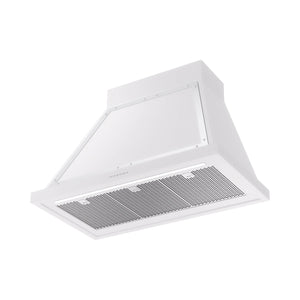 ILVE Nostalgie II 36-Inch 600 CFM Wall Mounted Range Hood in White with Chrome Trim (UANB36WHC)