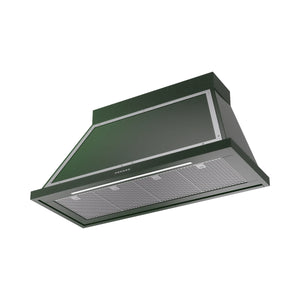 ILVE Nostalgie II 48-Inch 600 CFM Wall Mounted Range Hood in Emerald Green with Chrome Trim (UANB48EGC)