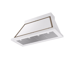 ILVE Nostalgie II 48-Inch 600 CFM Wall Mounted Range Hood in White with Bronze Trim (UANB48WHB)