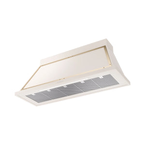 ILVE Nostalgie II 60-Inch 600 CFM Wall Mounted Range Hood in Antique White with Brass Trim (UANB60AWG)