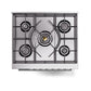ILVE Professional Plus II 30-Inch Dual Fuel Range with Solid Door in Glossy Black (UP30QMPBK)