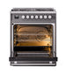 ILVE Professional Plus II 30-Inch Dual Fuel Range with Solid Door in Matte Graphite (UP30QMPMG)