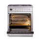ILVE Professional Plus II 30-Inch Dual Fuel Range with Solid Door in Stainless Steel (UP30QMPSS)