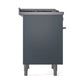 ILVE 36-Inch Professional Plus II Dual Fuel Range with 6 Burners and Solid Door Oven in Blue Grey (UP36FQMPBG)