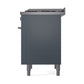 ILVE 36-Inch Professional Plus II Dual Fuel Range with 6 Burners and Solid Door Oven in Blue Grey (UP36FQMPBG)