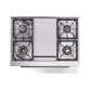 ILVE 36-Inch Professional Plus II Dual Fuel Range with 6 Burners and Solid Door in Glossy Black (UP36FQMPBK)