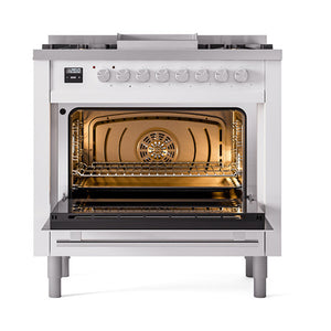 ILVE 36-Inch Professional Plus II Dual Fuel Range with 6 Burners and Solid Door Oven in RAL (UP36FQMPRA)