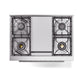 ILVE 36-Inch Professional Plus II Dual Fuel Range with 6 Burners and Solid Door Oven in Stainless Steel (UP36FQMPSS)
