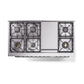 ILVE 48-Inch Professional Plus II Dual Fuel Range with 8 Burners, Griddle, and Solid Door Oven in Glossy Black (UP48FQMPBK)