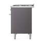 ILVE 48-Inch Professional Plus II Dual Fuel Range with 8 Burners, Griddle, and Solid Door Oven in Matte Graphite (UP48FQMPMG)