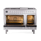 ILVE 48-inch Professional Plus II Dual Fuel Range with 8 Burners, Griddle, and Solid Door Oven in Stainless Steel (UP48FQMPSS)