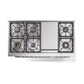 ILVE 48-inch Professional Plus II Dual Fuel Range with 8 Burners, Griddle, and Solid Door Oven in Stainless Steel (UP48FQMPSS)