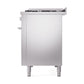 ILVE 48-inch Professional Plus II Dual Fuel Range with 8 Burners, Griddle, and Solid Door Oven in Stainless Steel (UP48FQMPSS)