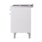 ILVE 48-inch Professional Plus II Dual Fuel Range with 8 Burners, Griddle, and Solid Door Oven in White (UP48FQMPWH)