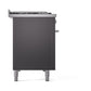 ILVE Professional Plus II 48-inch Dual Fuel Range with 5 Burners, Griddle, & French Top with Solid Door Oven in Matte Graphite (UP48FSQMPMG)