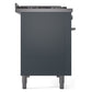 ILVE 48-Inch Professional Plus II Freestanding Dual Fuel Range with 8 Sealed Burner in Blue Grey (UP48FWMPBG)