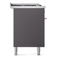 ILVE Professional Plus II 60-Inch Dual Fuel Range with 7 Burners, Griddle, & French Top with Solid Door Oven in Matte Graphite (UP60FSQMPMG)