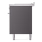 ILVE Professional Plus II 60-Inch Dual Fuel Range with 7 Burners, Griddle, & French Top with Solid Door Oven in Matte Graphite (UP60FSQMPMG)