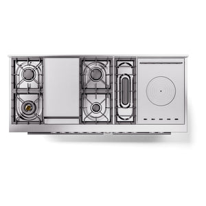 ILVE Professional Plus II 60-Inch Dual Fuel Range with 7 Burners, Griddle, & French Top with Solid Door Oven in RAL (UP60FSQMPRA)