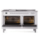 ILVE Professional Plus II 60-Inch Dual Fuel Range with 7 Burners, Griddle, & French Top with Solid Door Oven in White (UP60FSQMPWH)
