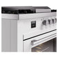 ILVE Professional Plus II 60-Inch Dual Fuel Range with 7 Burners, Griddle, & French Top with Solid Door Oven in White (UP60FSQMPWH)
