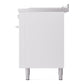 ILVE Professional Plus II 60-Inch Dual Fuel Range with 7 Burners, Griddle, & French Top with Solid Door Oven in White (UP60FSQMPWH)