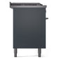 ILVE Professional Plus II 60-Inch Dual Fuel Range with 7 Burners, Griddle, & French Top with Triple Glass Door Oven in Blue Grey (UP60FSWMPBG)