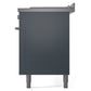 ILVE Professional Plus II 60-Inch Dual Fuel Range with 7 Burners, Griddle, & French Top with Triple Glass Door Oven in Blue Grey (UP60FSWMPBG)