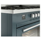 ILVE 60-inch Professional Plus II Dual Fuel Range with 9 Burners, Griddle, and Triple Glass Door Oven in Blue Grey (UP60FWMPBG)