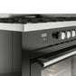 ILVE 60-inch Professional Plus II Dual Fuel Range with 9 Burners, Griddle, and Triple Glass Door Oven in Glossy Black (UP60FWMPBK)