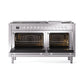 ILVE 60-inch Professional Plus II Dual Fuel Range with 9 Burners, Griddle, and Triple Glass Door Oven in Stainless Steel (UP60FWMPSS)