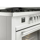ILVE 60-inch Professional Plus II Dual Fuel Range with 9 Burners, Griddle, and Triple Glass Door Oven in White (UP60FWMPWH)
