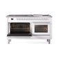 ILVE 60-inch Professional Plus II Dual Fuel Range with 9 Burners, Griddle, and Triple Glass Door Oven in White (UP60FWMPWH)